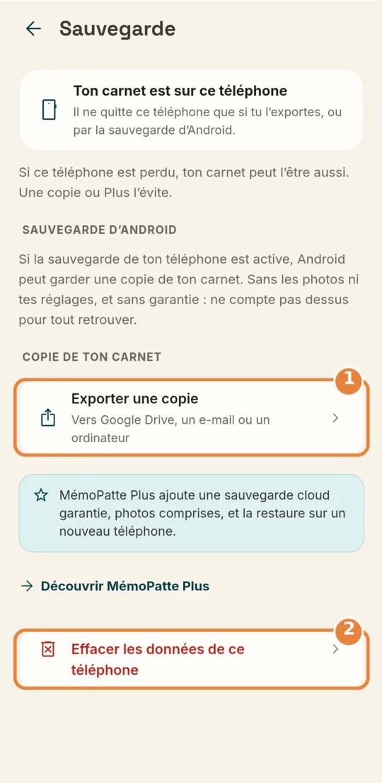 Écran Sauvegarde de MémoPatte